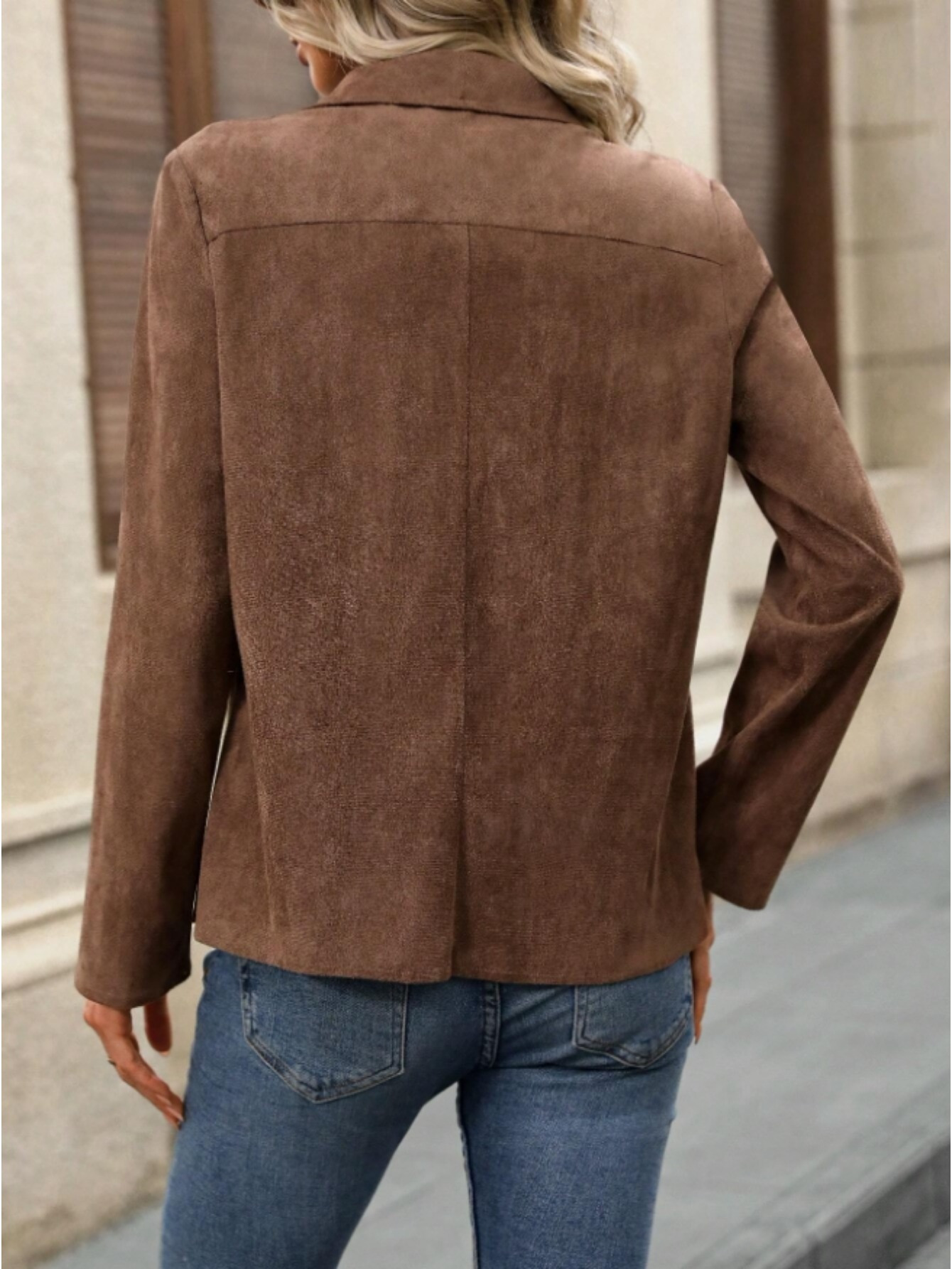 Plus Size, Women's Suede Jacket, Brown Autumn Revival Women's Fall  Clothing