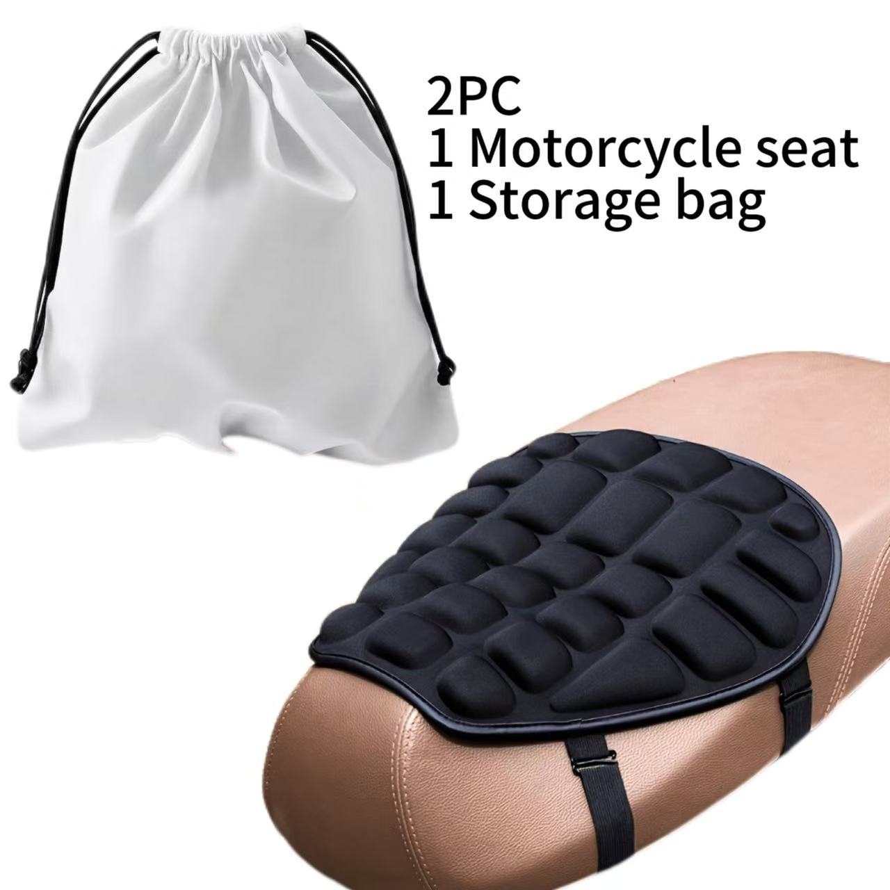 TEMU Motorcycle Seat Cushion, Non-slip, Breathable, Shock-absorbing Pad, Suitable For Motorcycles And Electric Vehicles