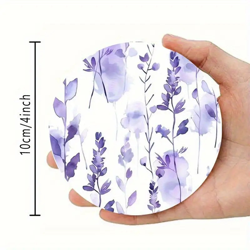 TEMU 6pcs 3.94x3.94 Inch Flower Wooden Coasters, 2d Flower Art Coasters, Suitable For Patio Table, Kitchen, Living Room, Best Gift For