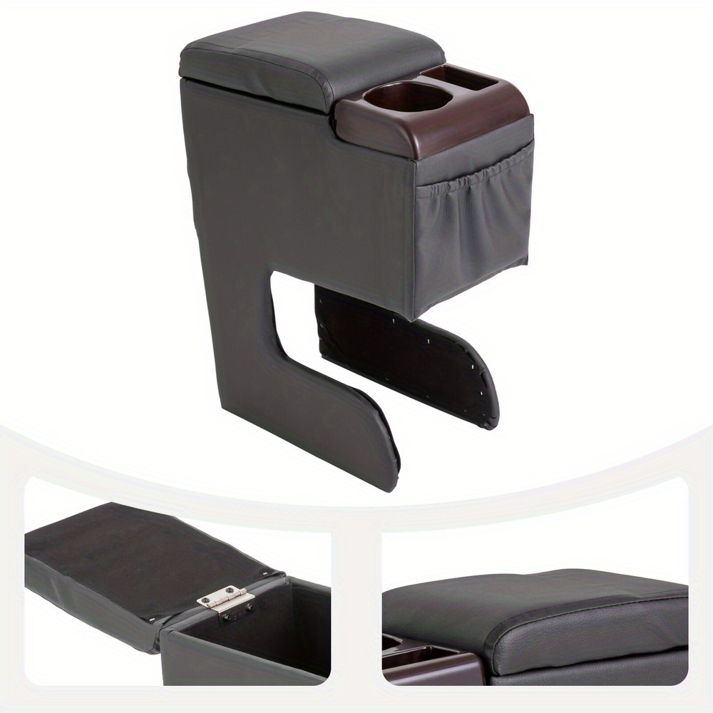 Image of Oukaning Universal Auto Armrest Console Storage Container Black