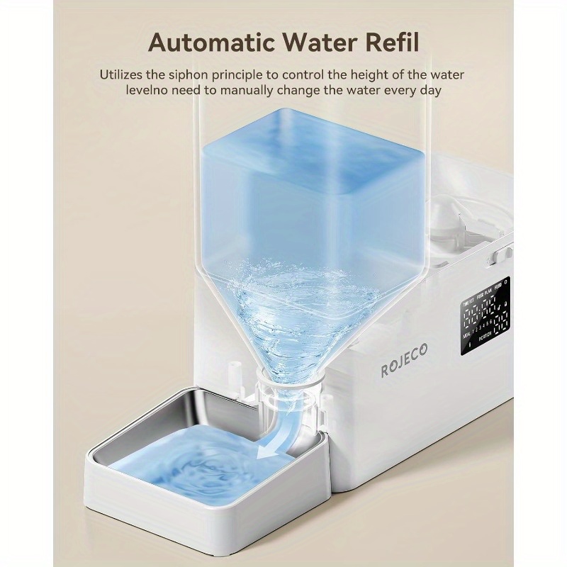 36cups 8 5l pet automatic cat feeder and gravity water dispenserstainless steel bowls   set large capacity 5  feeder   5l water fountain for cats pets small dogs puppies kittens Product details 4