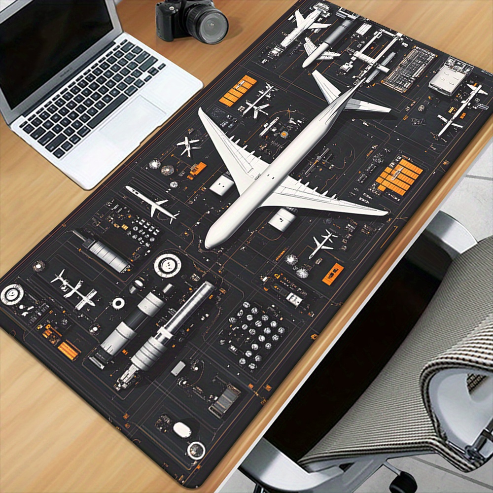 TEMU 1pc Model Airplane, Gift For Boys Mouse Pad, Keyboard Gaming Accessories Mouse Mat, Computer Laptop Desk Mat, Rubber Office Mouse Pad