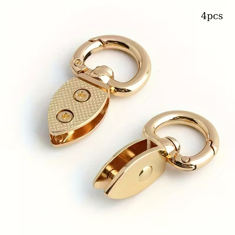 TEMU Juego de 4 clips de aleación de para bolsos con anillas en D, herrajes desmontables con tornillos, conectores elegantes para correas de bolso,