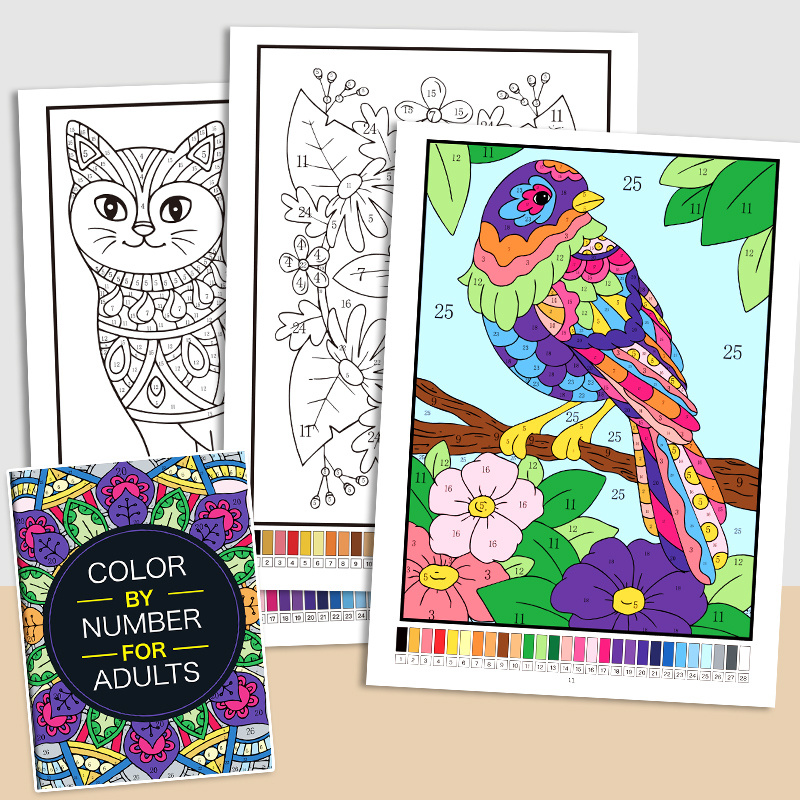 TEMU Werkboek voor volwassenen met ontspannende mandala- en bloementhemapagina's, ontspannende en angstremmende kunst