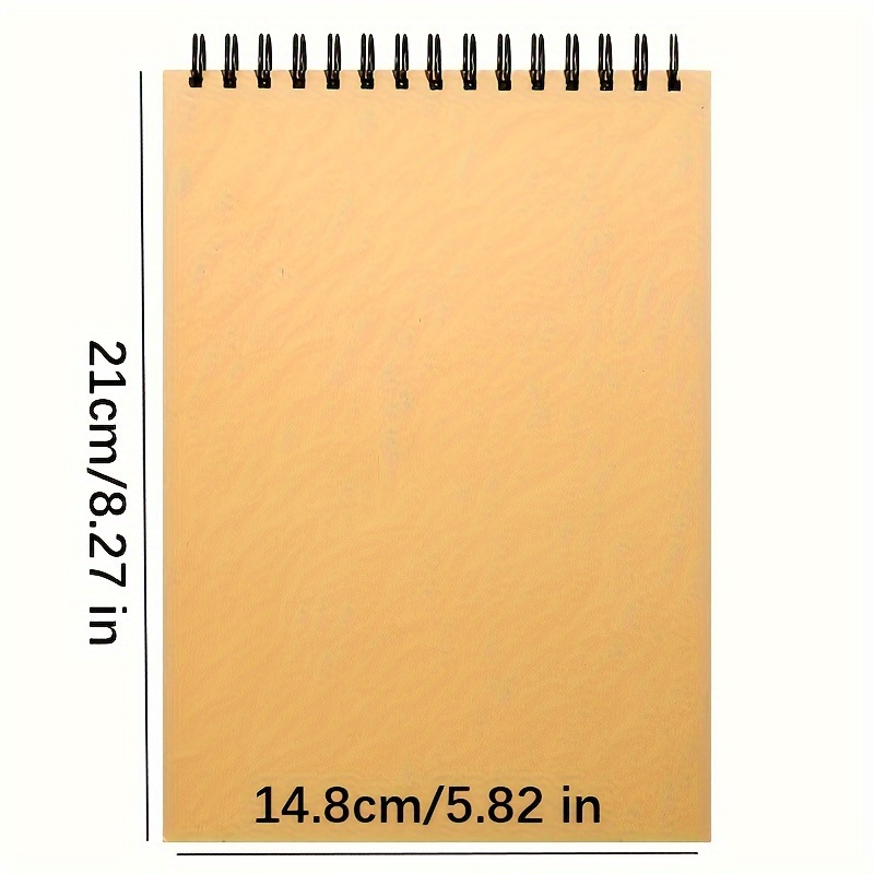 TEMU 1pc Vintage Cowhide Painting Sketchbook, Watercolor Paper, Top Spiral Binding Sketchboard, 1pc Of , Acid Free Art Sketchbook, Art Painting ,