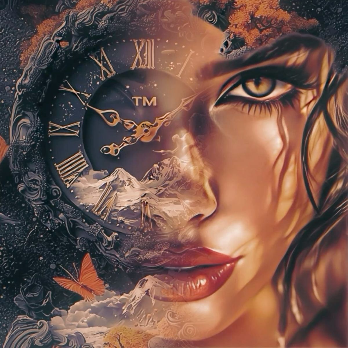 1pc 5d diy diamond painting kit   drill canvas art mystical womans face clock design creative relax art for adults beginners   bedroom living room office entryway study bathroom multiple sizes   new diamond painting kits 0