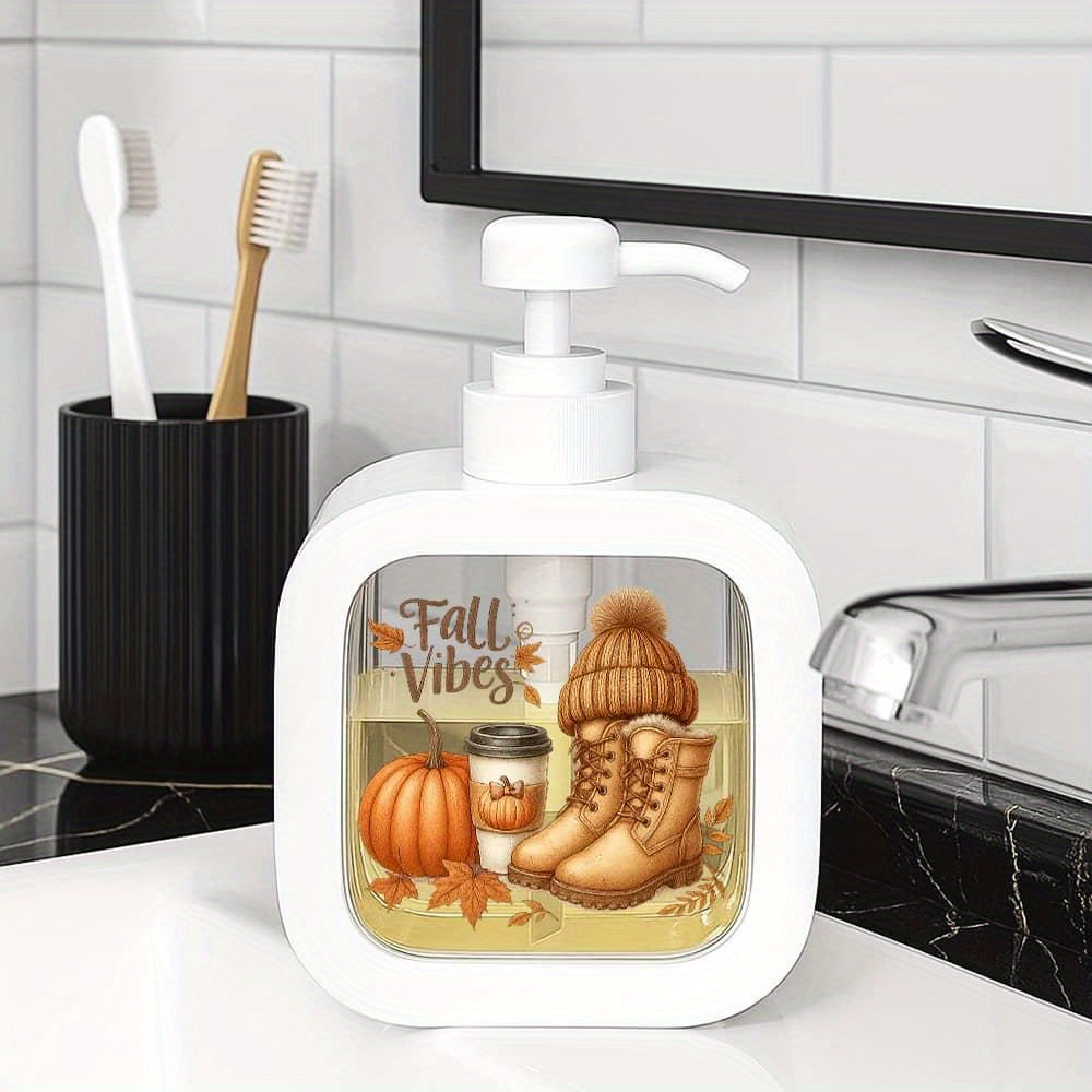 TEMU Autumn Pumpkin With Milk Tea - Moisturizing Hand Soap - Suitable For Fall - Cute Soap Dispenser - Perfect Gift For Craft Lovers & Enthusiasts -