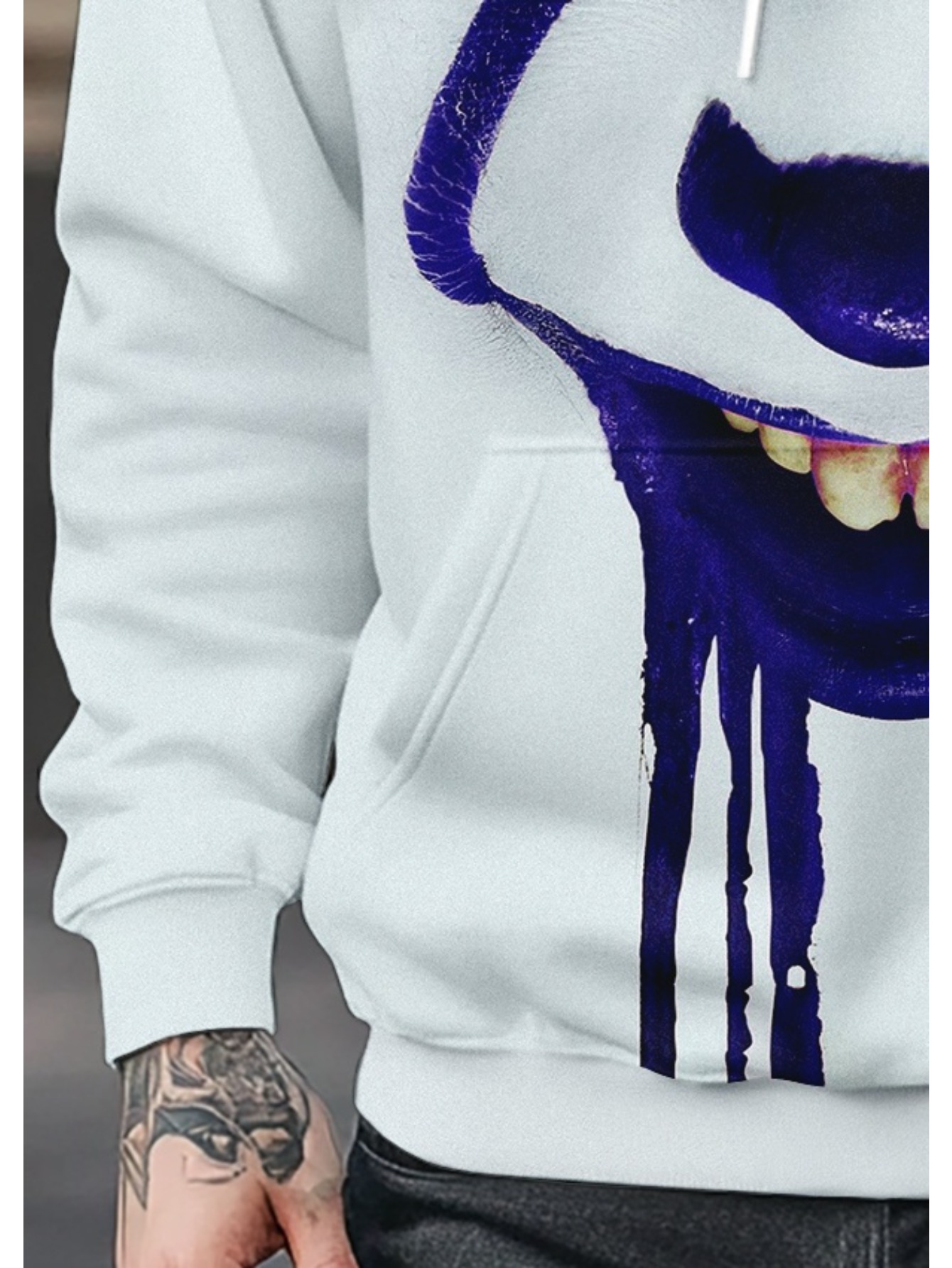 WB Joker grafische herenhoodie - Quinn Face Paint Design