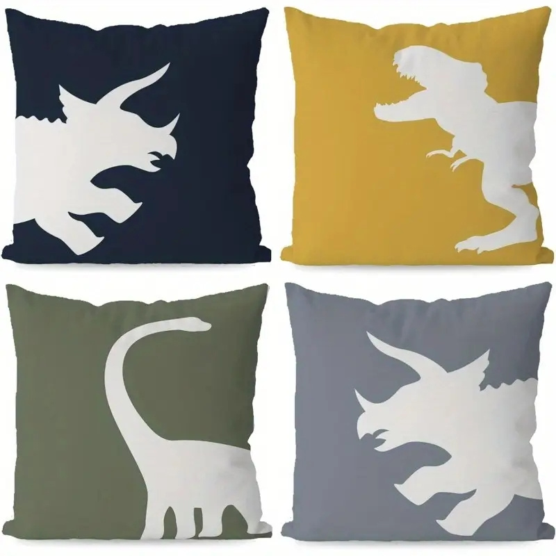 TEMU 4 housses de coussin décoratives silhouette , disponible en 18x18 pouces et autres tailles, impression , fermeture éclair, pour décoration de