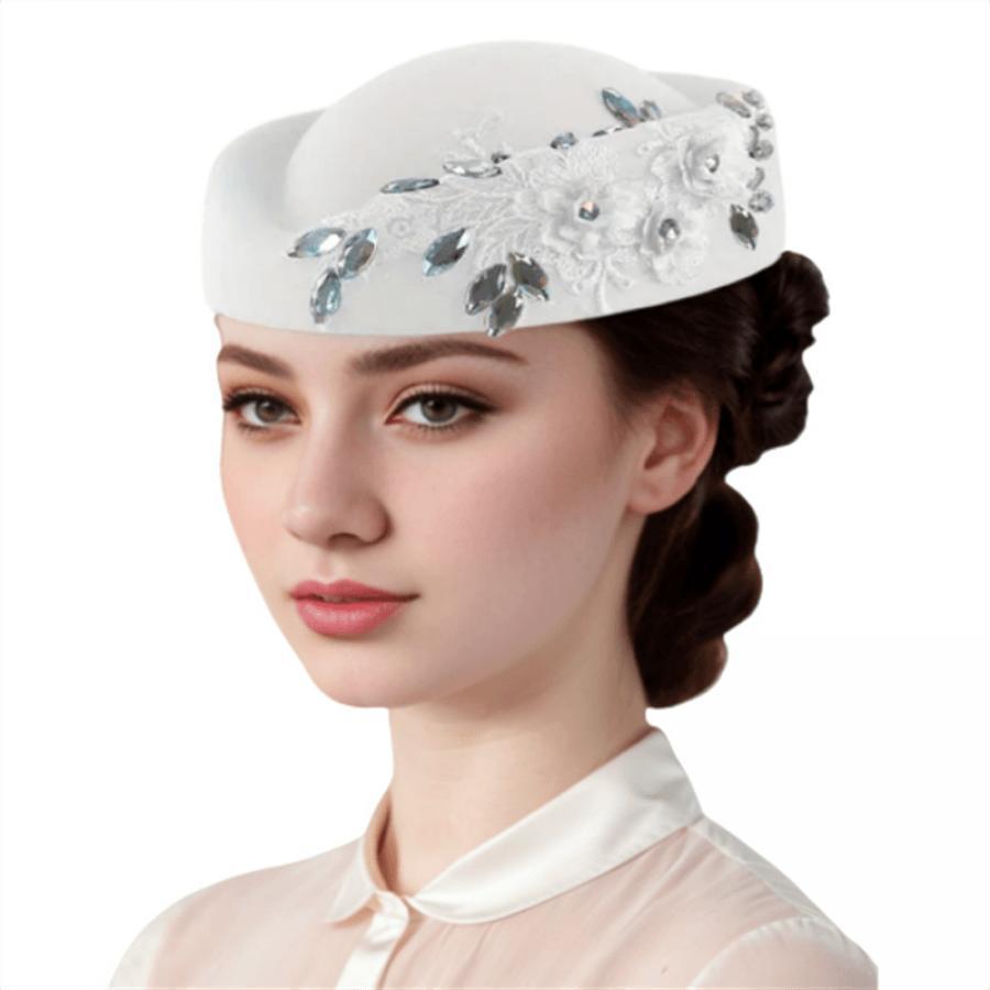 women vintage church tea party hat flower appliqu - Temu display picture 1