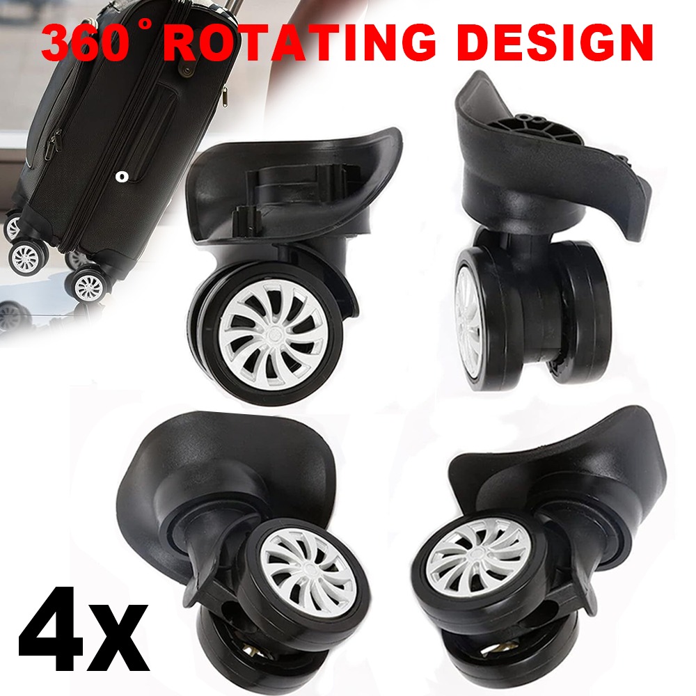 Image of Universal Luggage Caster Roller Wheel Replacement - Quiet Wear-resistant Trolley Case Wheels For Bag Suitcases, Durable Smooth-rolling Casters Compatible With Most Luggage Trolley Bags