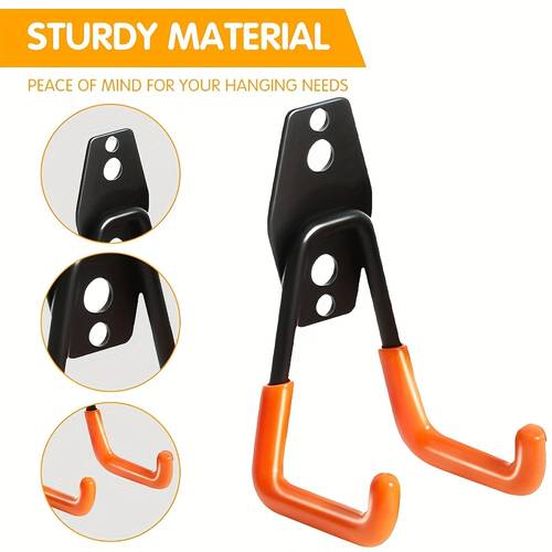 durable heavy duty metal tool hook wall mounted garage organizer suitable for ladder bicycle and tools space saving storage solution