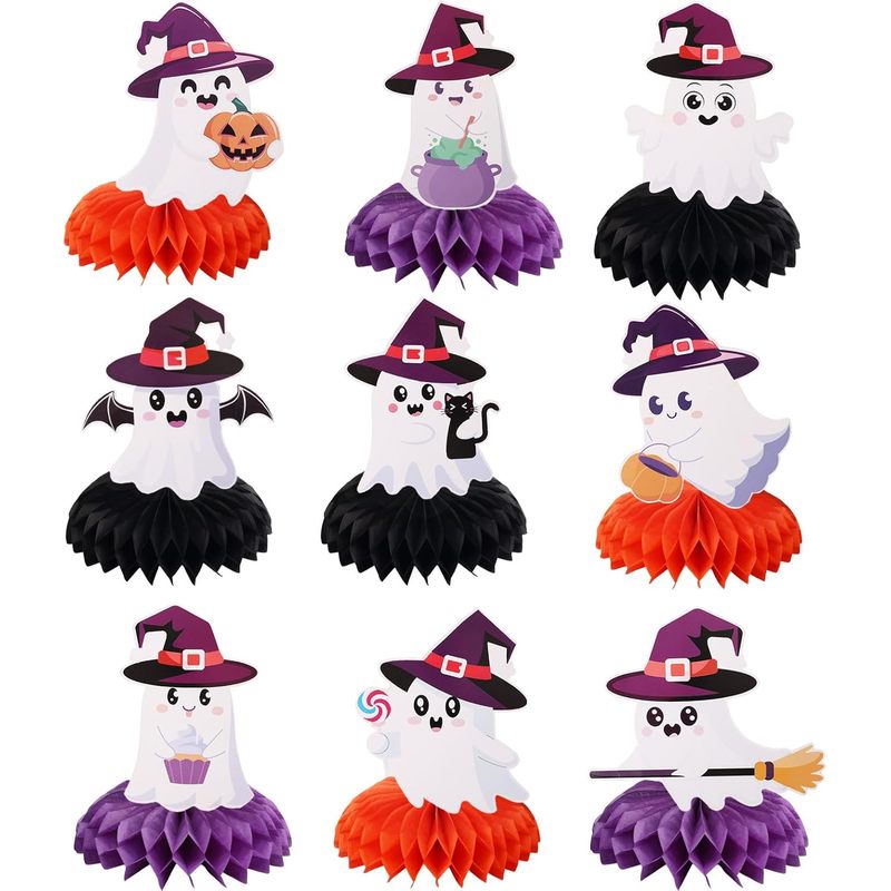 TEMU Ensemble de 9 pièces de centre de table en pour Halloween, centre de table de salle à manger pour Halloween, décoration de table amusante et