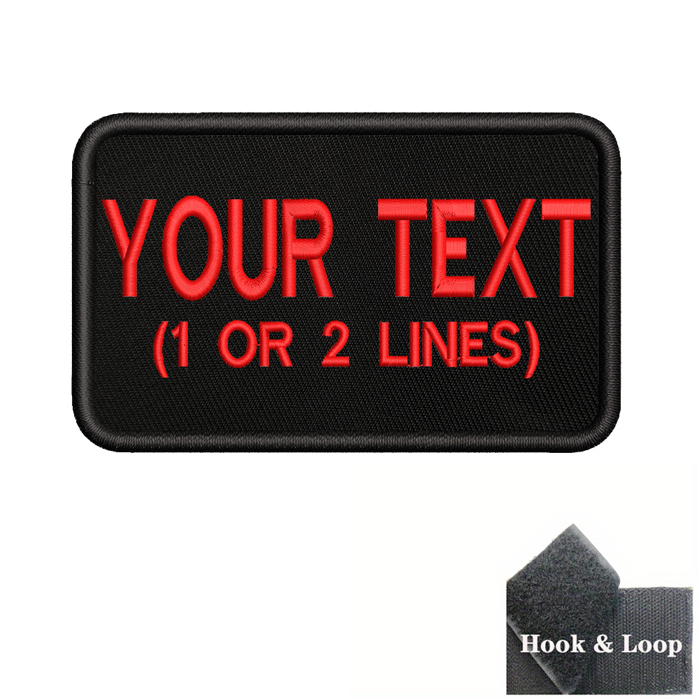 TEMU 1pc 2x3inch Embroidered Custom Personalized Text Number Patch Stripes Badge Tags Chevrons Armband With Iron On Or Hook Loop For Backpack, Cap,