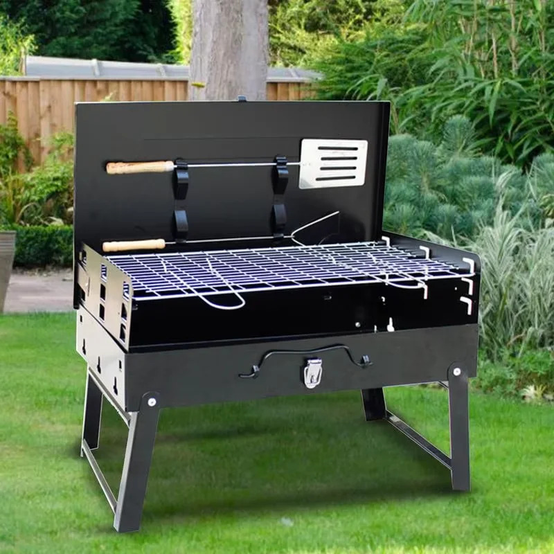 TEMU Portable Charcoal Barbecue Grill Foldable, Lightweight, And Perfect For Outdoor Camping And Picnics