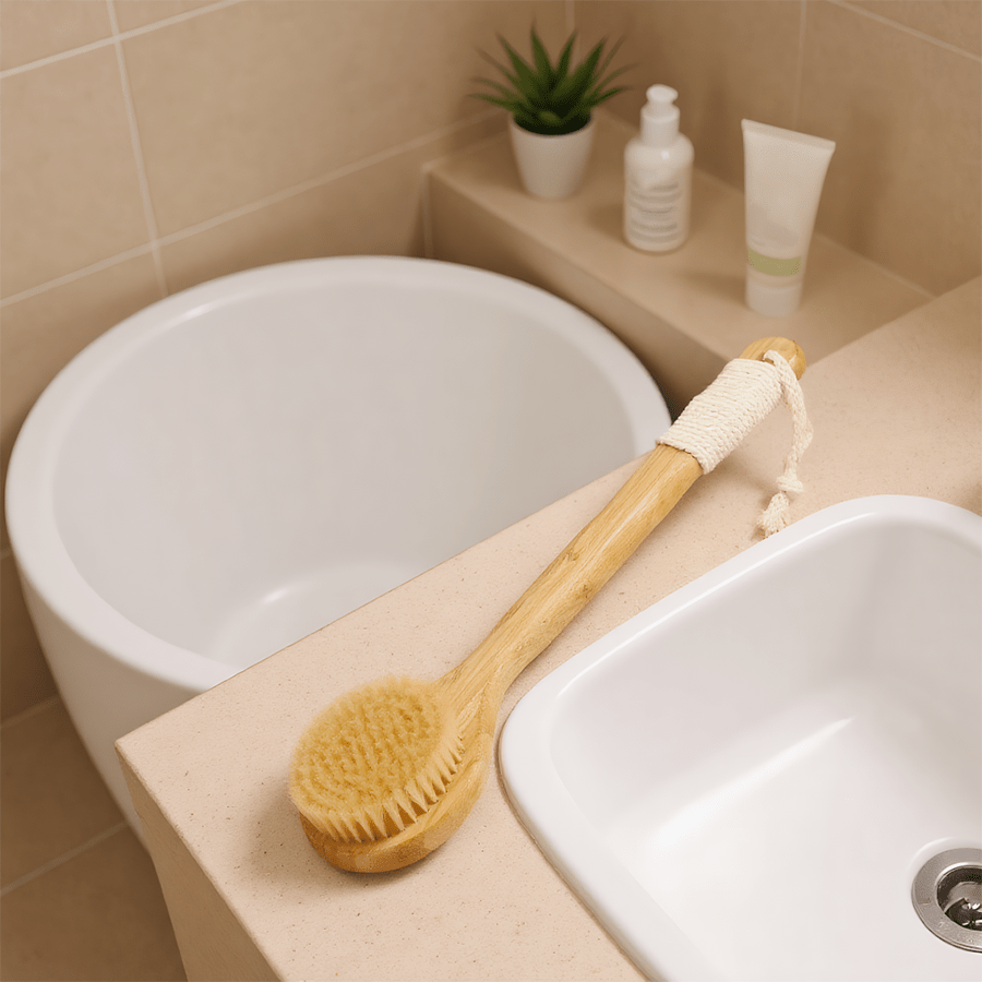 1pc heavy duty shower body brush with long handle deep cleansing exfoliating bath brush firm bristles for back legs feet non   for dry or wet use ideal for   bathroom essentials     scrubber   products Product details 1