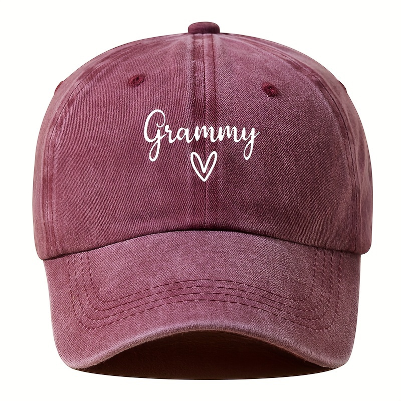 TEMU Vintage Style 'grammy' Letter Print Men's Adjustable Baseball - Perfect For Outdoor Activities, Travel, And Fishing- Durable Material, Curved