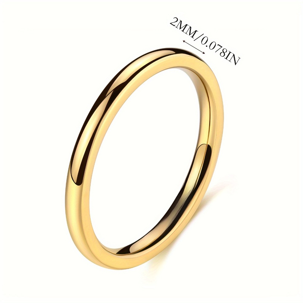 Women's Slim Titanium Steel Ring, Minimalist Style