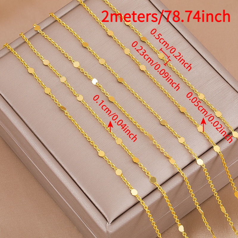 Image of 2 Meters Fashion Gorgeous Metal Sequin Chain Jewelry Chain For Necklace Bracelet Jewelry Homemade Chain Additions Crafts Chain Decoration