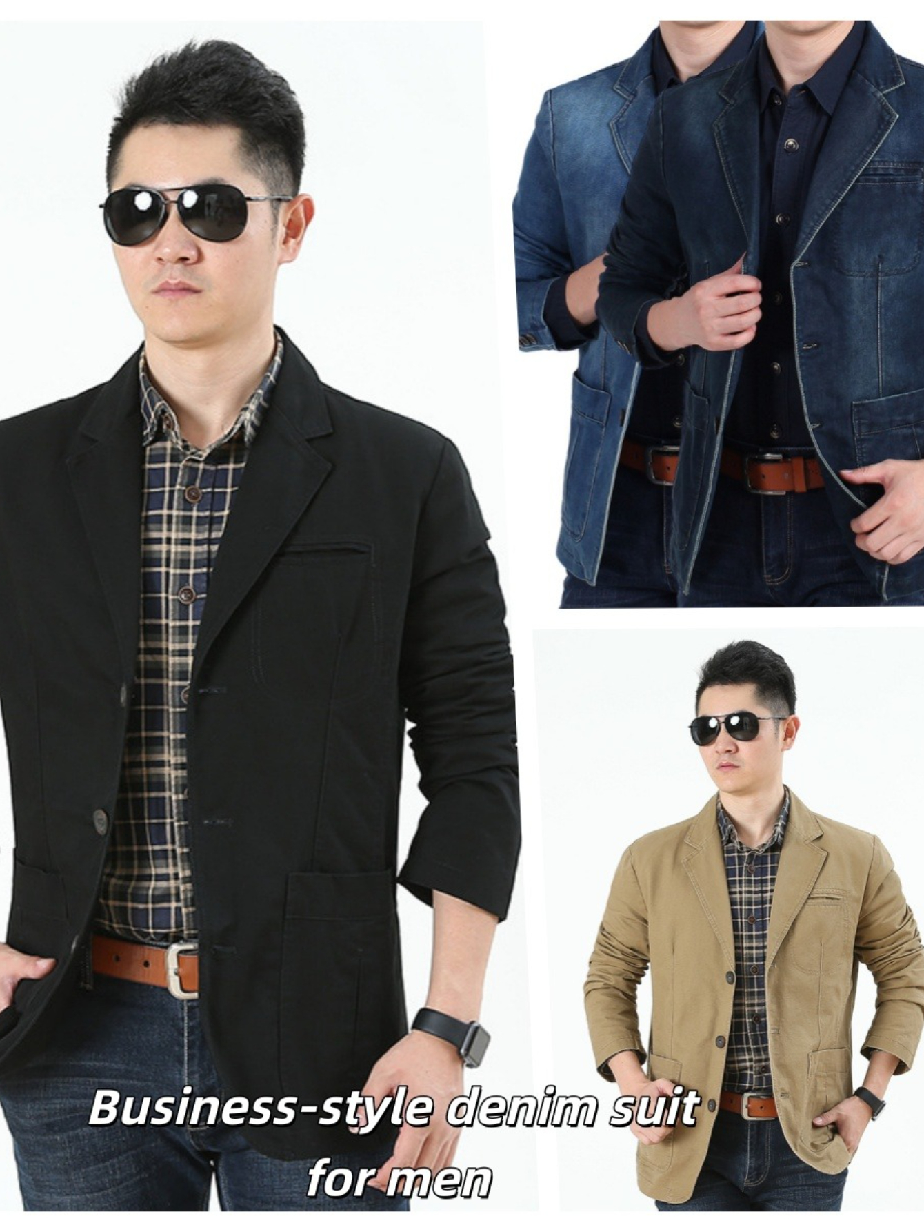 denim men suit sold on Temu United States