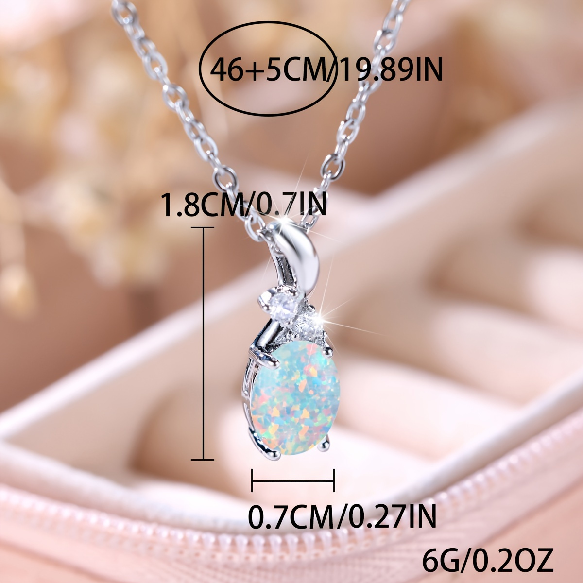 Water Drop Opal Pendant Necklace