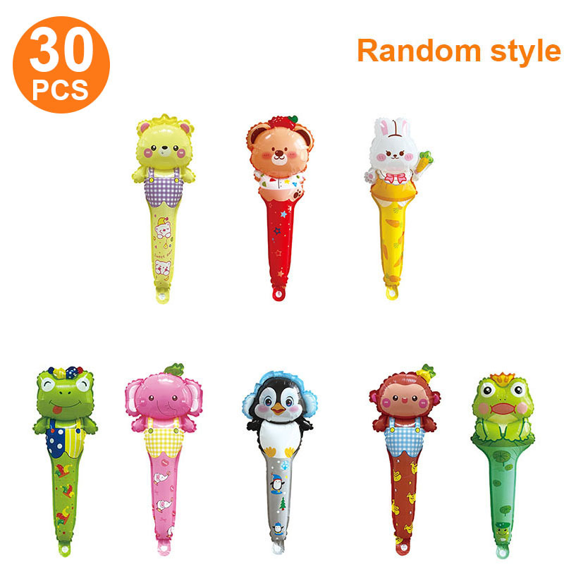 TEMU 30pcs Cartoon Long Stick Balloons, Animal Balloons, Christmas Balloons, Christmas Party Balloons, Random Style, Christmas Party Decorations,