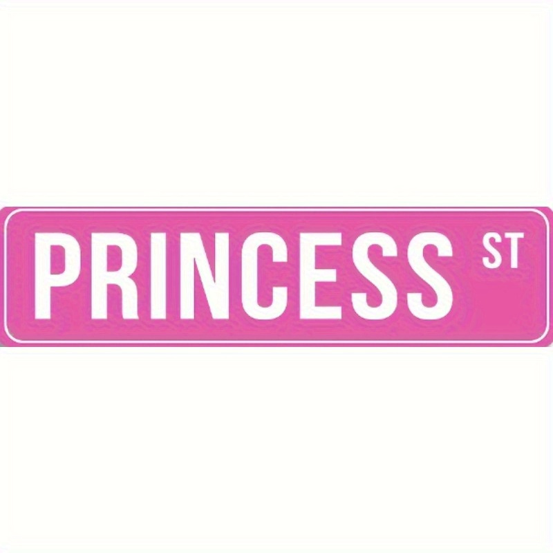 TEMU 2D Plat - Affiche Rue de Imprimée en 2D - Décoration en Bois au Design Rose Vif et Blanc avec le Texte "Rue de ", Parfait pour la Décoration en