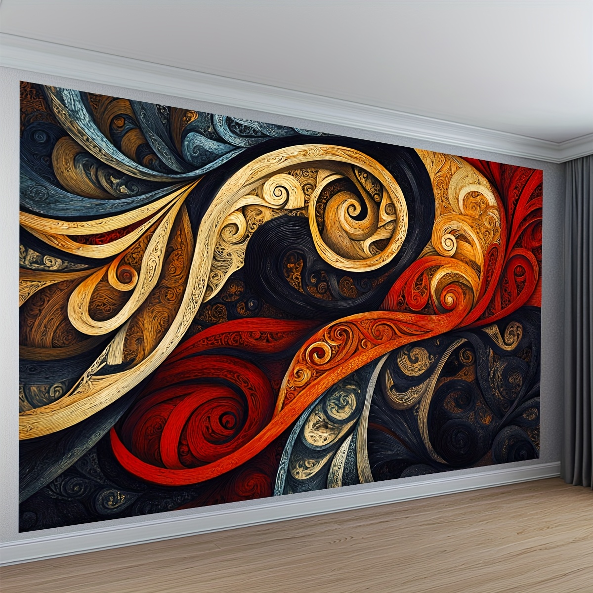 TEMU 2d Flat, 2d Flat, 2d Flat Banner, 1pc Charming Scene New Zealand Maori Art, Exquisite Tattoo And Carving Displaying Connection To Land