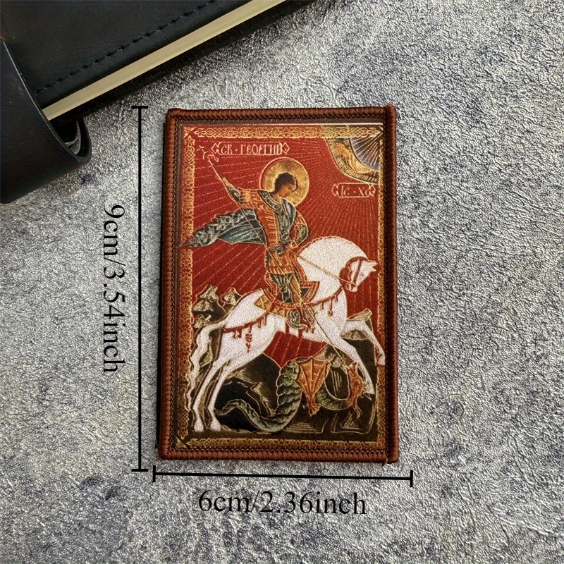 E-shop St. Georg und der Drache Taktisches Moralabzeichen mit Klettverschluss für Rucksäcke, Hüte und Armreifen Rotem Abzeichen-Design
