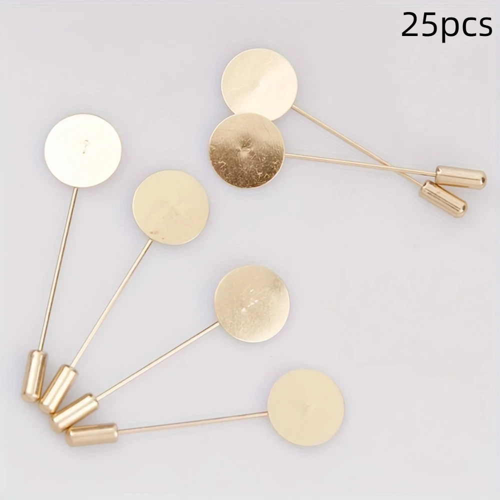 TEMU 2D , 25 piezas de broche con pin , alfiler de solapa, alfiler para sombrero, alfiler para bufanda, aguja de broche plateada, adecuado para