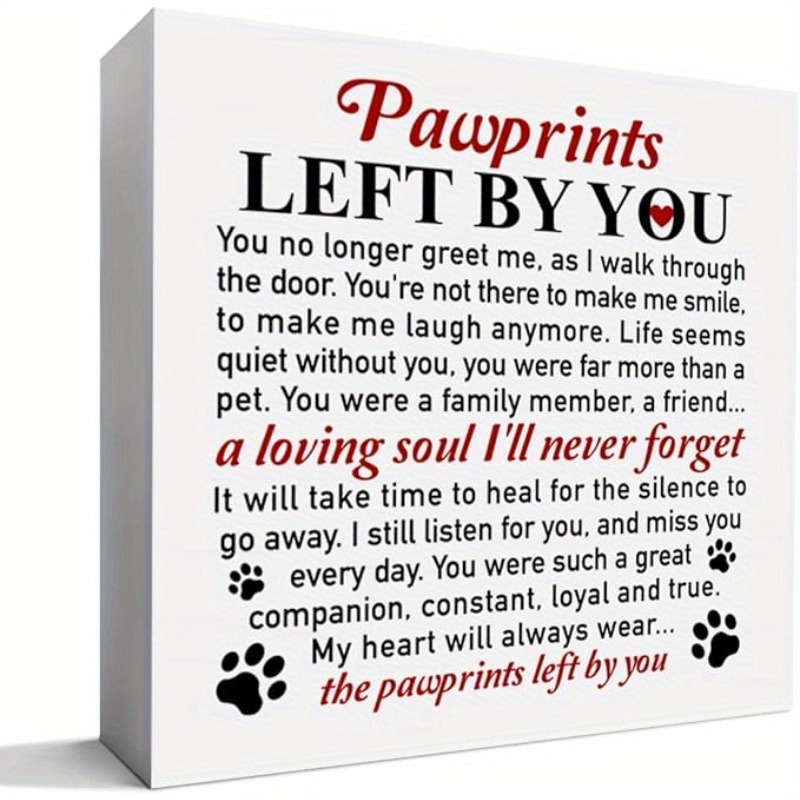 TEMU Plaque commémorative de 5x5 pouces " Left " - Hommage émouvant aux animaux de compagnie chers, idéal pour les propriétaires de chiens et de