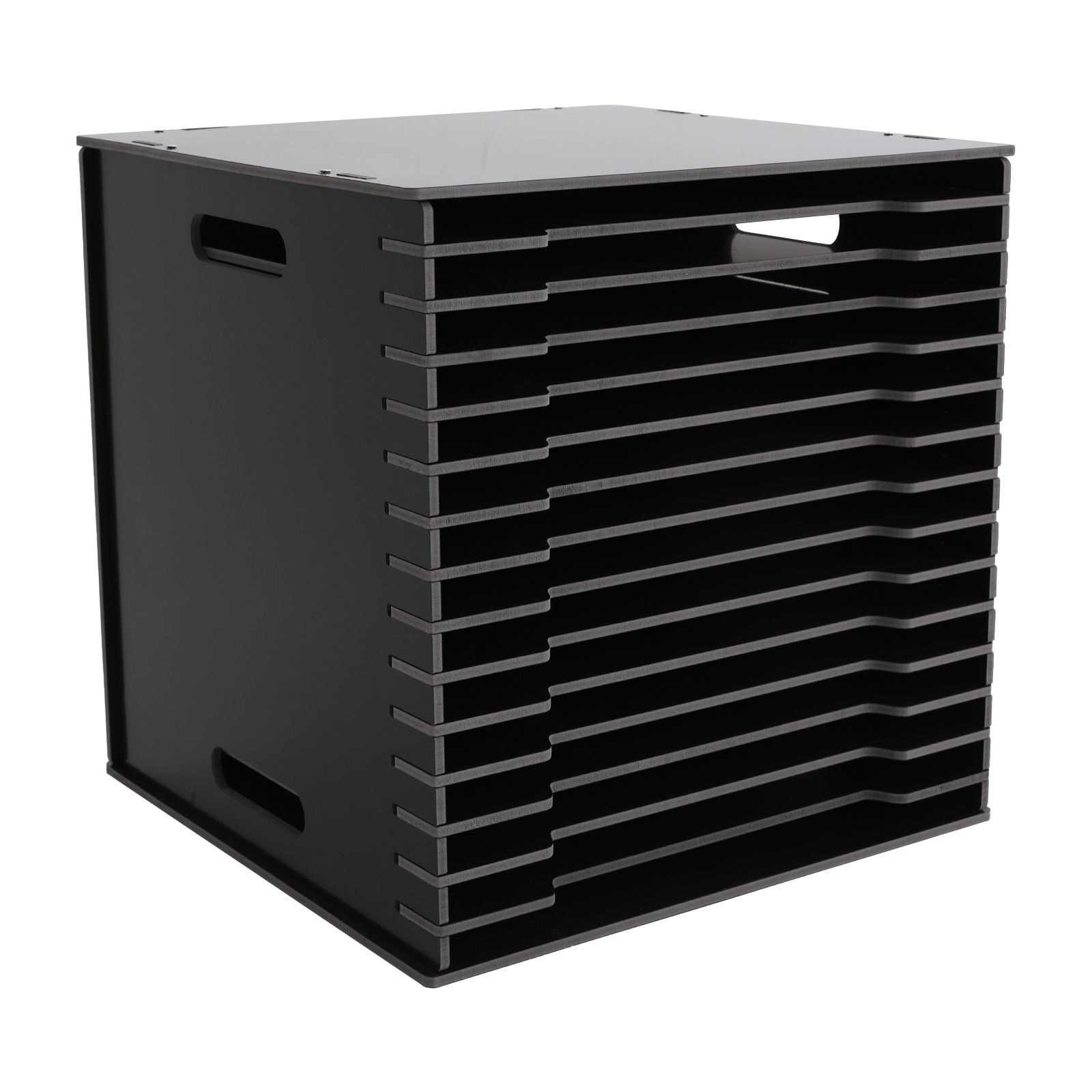 TEMU Organisateur de Papier à Noir, Meuble de Rangement à 15 Fentes, Organisateur de Documents de Bureau avec Poignées Pratiques, 33*30,5*33