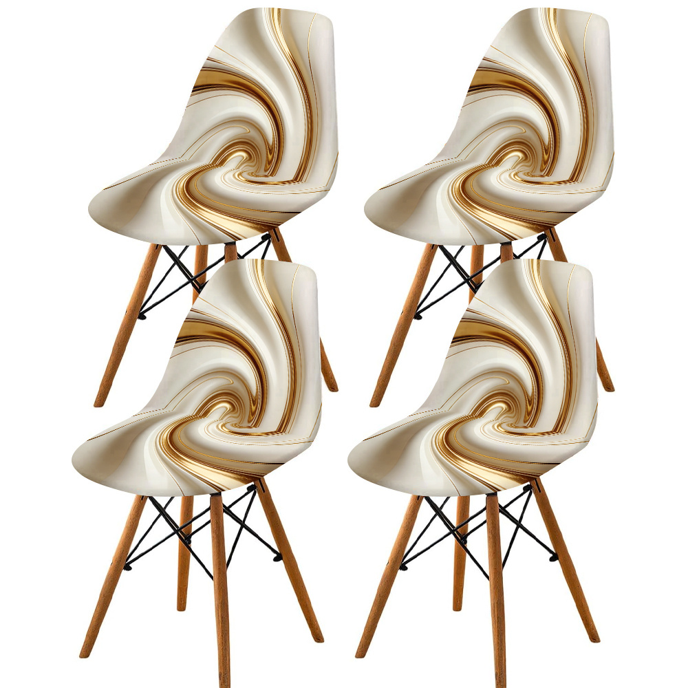 TEMU Housses de chaise de luxe bohémiennes à dorée avec fermeture à élastique - Tissu en fibre de lait adapté aux restaurants, , camping, meubles