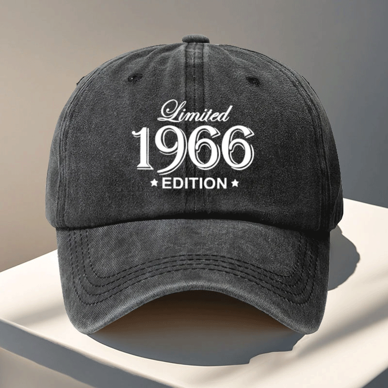 TEMU 1pc Edition 1966 Vintage Baseball Cap - Adjustable Snapback Retro 60s Design Suitable For Outdoor, Wedding & Collectible Gift, Lightweight