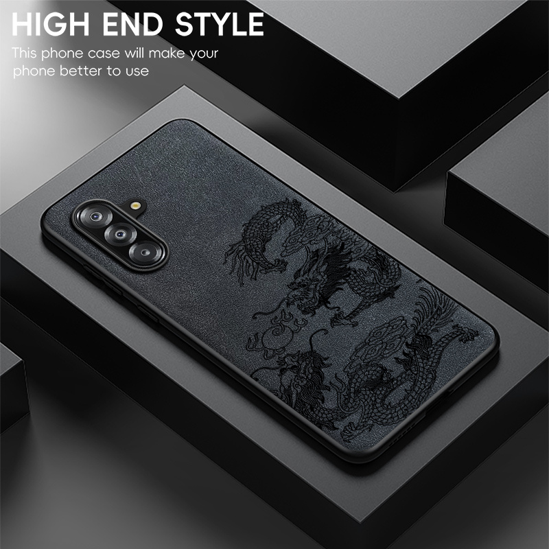 TEMU Phone Case - Double Dragon Play , A Synthetic Faux Leather Phone Cover, Offers A Pleasant Feel And Is Compatible With For Models A57, A37, A17,