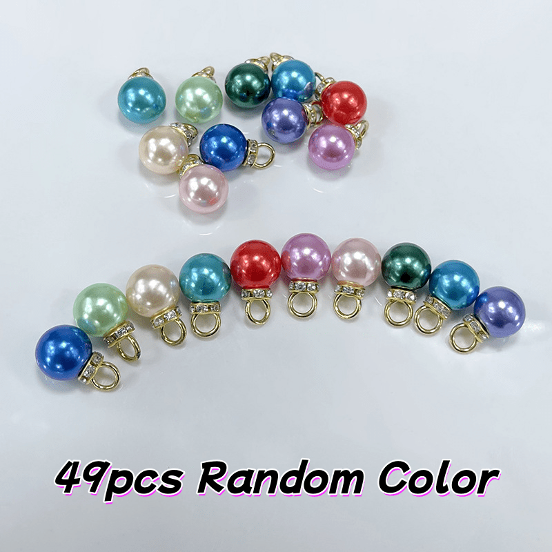 TEMU 49pcs Mini Christmas Decoration Balls, Balls With Hanging Rings, Random Colors, Suitable For Retro Tree Decoration, Flower Garlands, And Floral