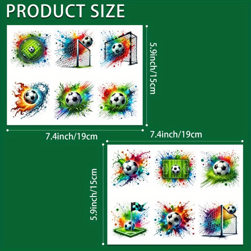 Image of 12pcs Uv Dtf Watercolor Football - Uv Dtf Packaging For Cups, Refrigerators, Water Bottles, Coffee Cups, Etc. - And Suitable For Diy - High Quality