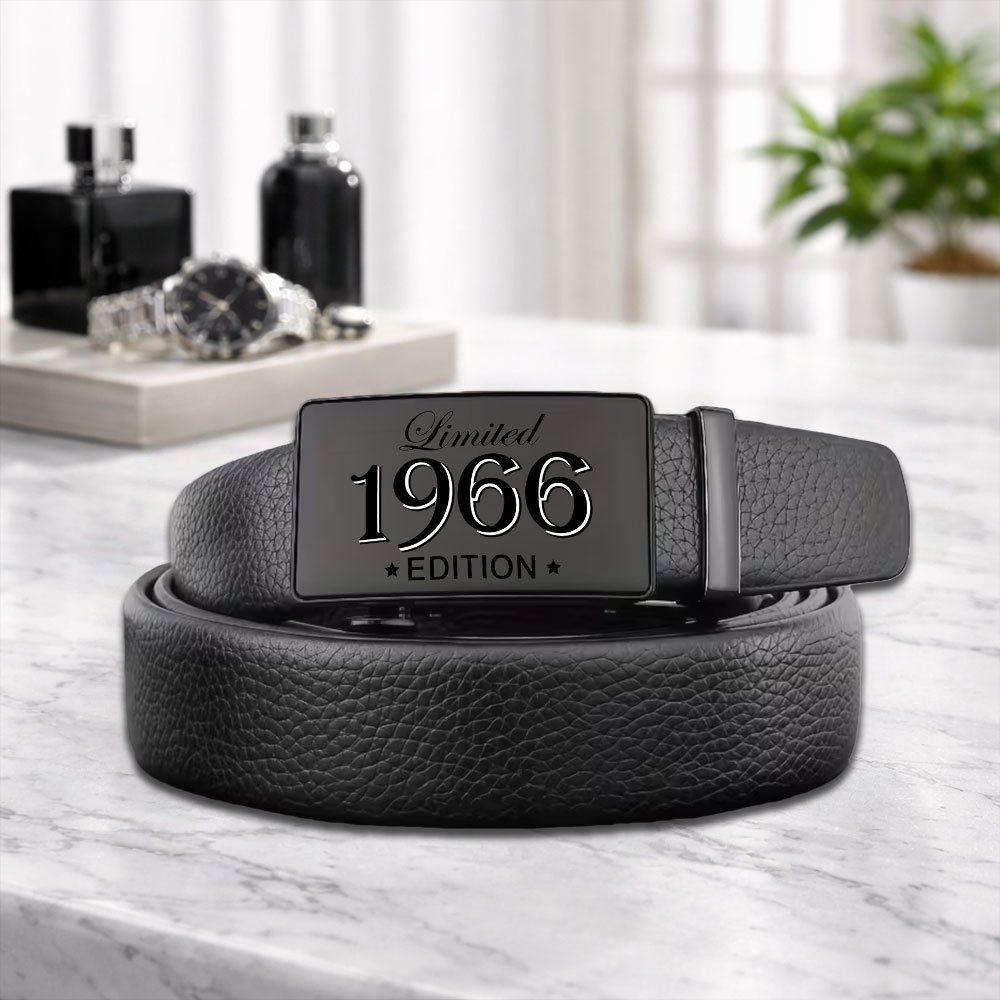 TEMU 1pc 1966 Men's Business Fashion Belt - Automatic Design For Easy And Time- Adjustment - Natural And - Suitable For Pairing With Shirts Or Casual