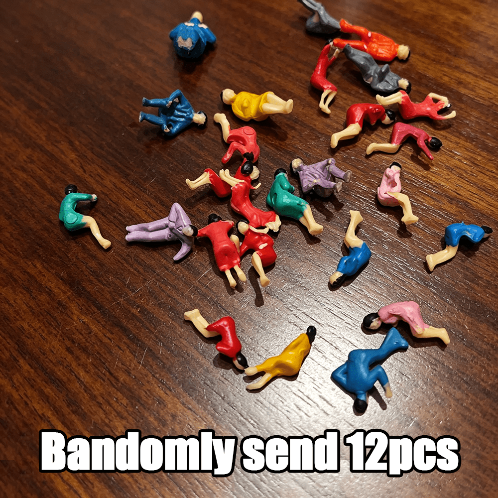 TEMU 12pcs 1:87 Sitting Figure Miniature Model (random Sending Style), Suitable For Railway Layouts, Road Scenes And City Miniature , Easy Layout And