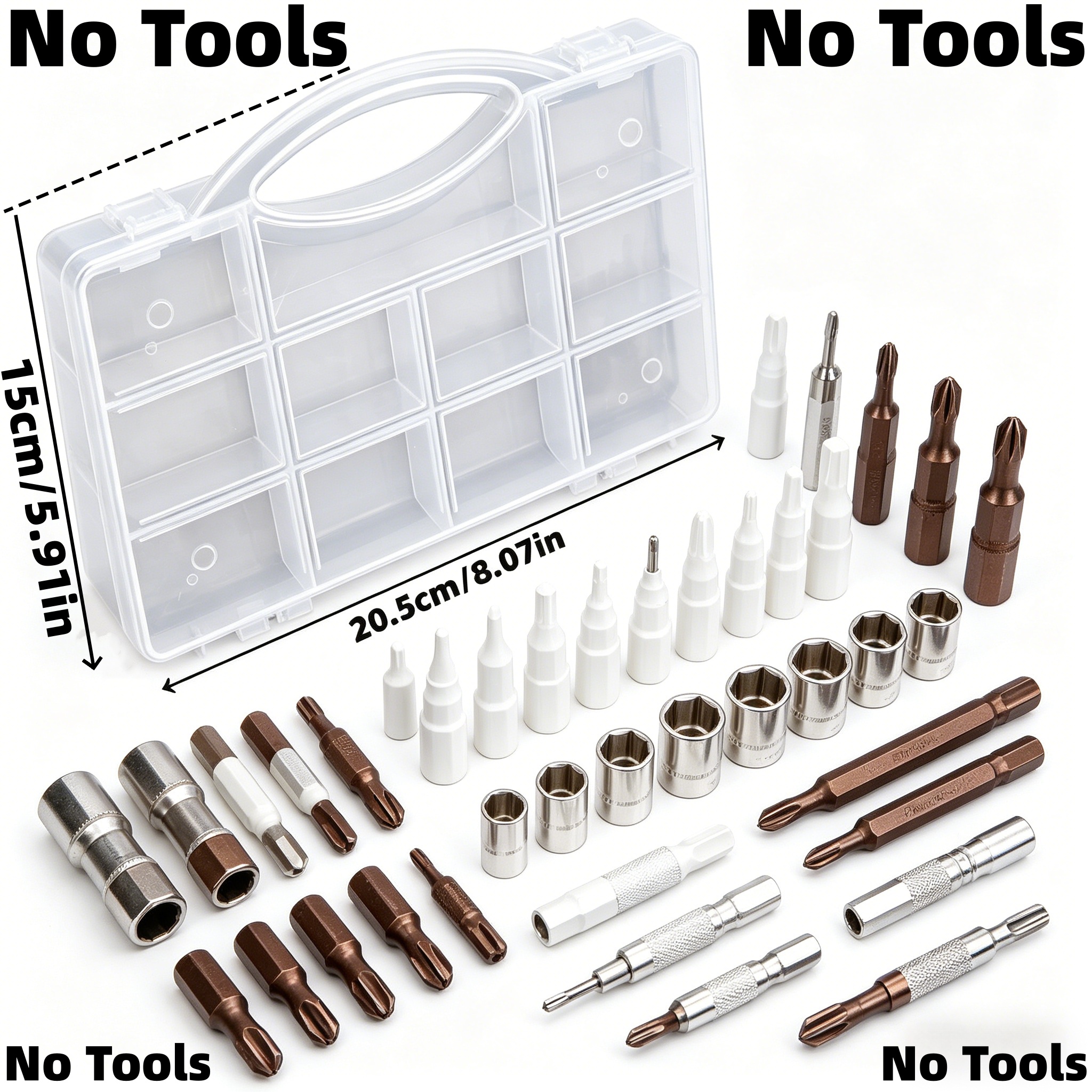 Diy Plastic Storage Organizer Box, Portable Waterproof Tool Box With Handle And Latch, Small Parts Screw Hardware Holder, Tools Not Included