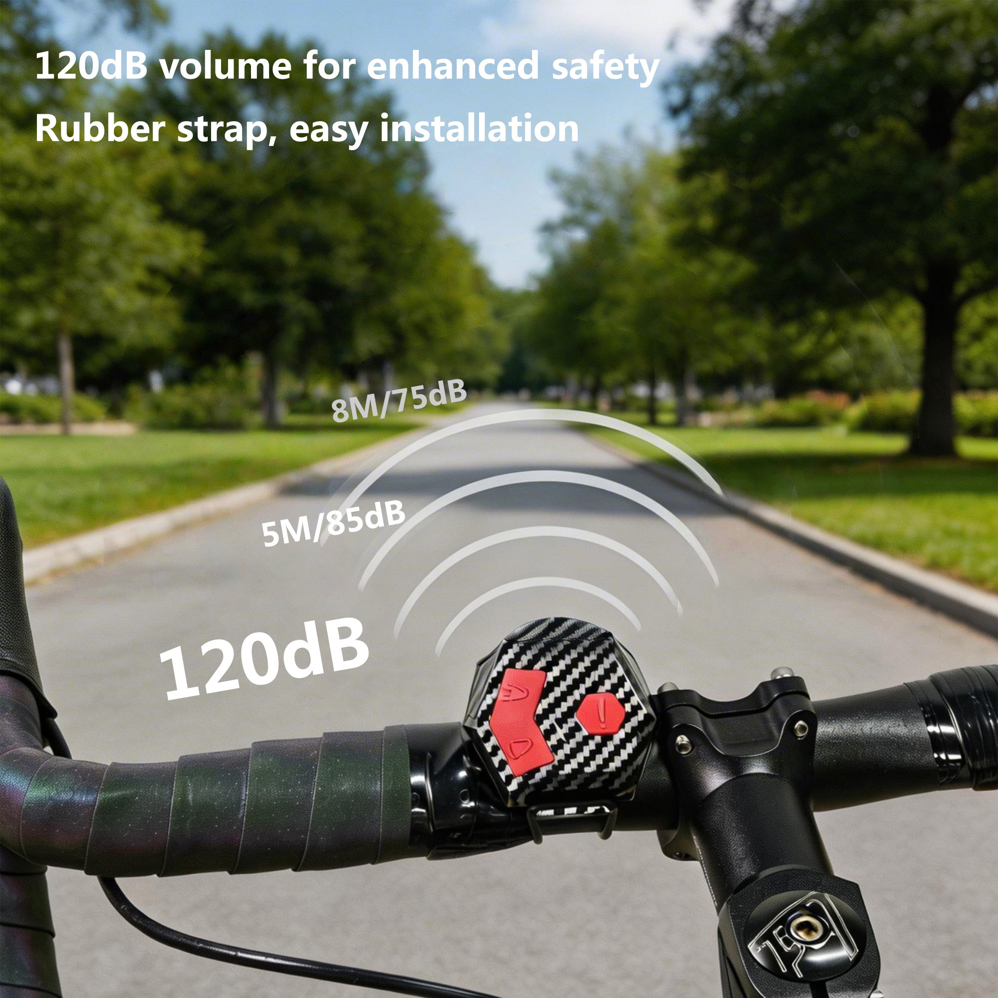 Prezentăm un nou claxon electric de 120Db pentru biciclete, perfect pentru drumuri și scutere. Acest clopoțel de bicicletă are o funcție anti-furt de 200Mah, un design unic și este reîncărcabil USB, fiind un accesoriu esențial pentru bicicletele electrice.