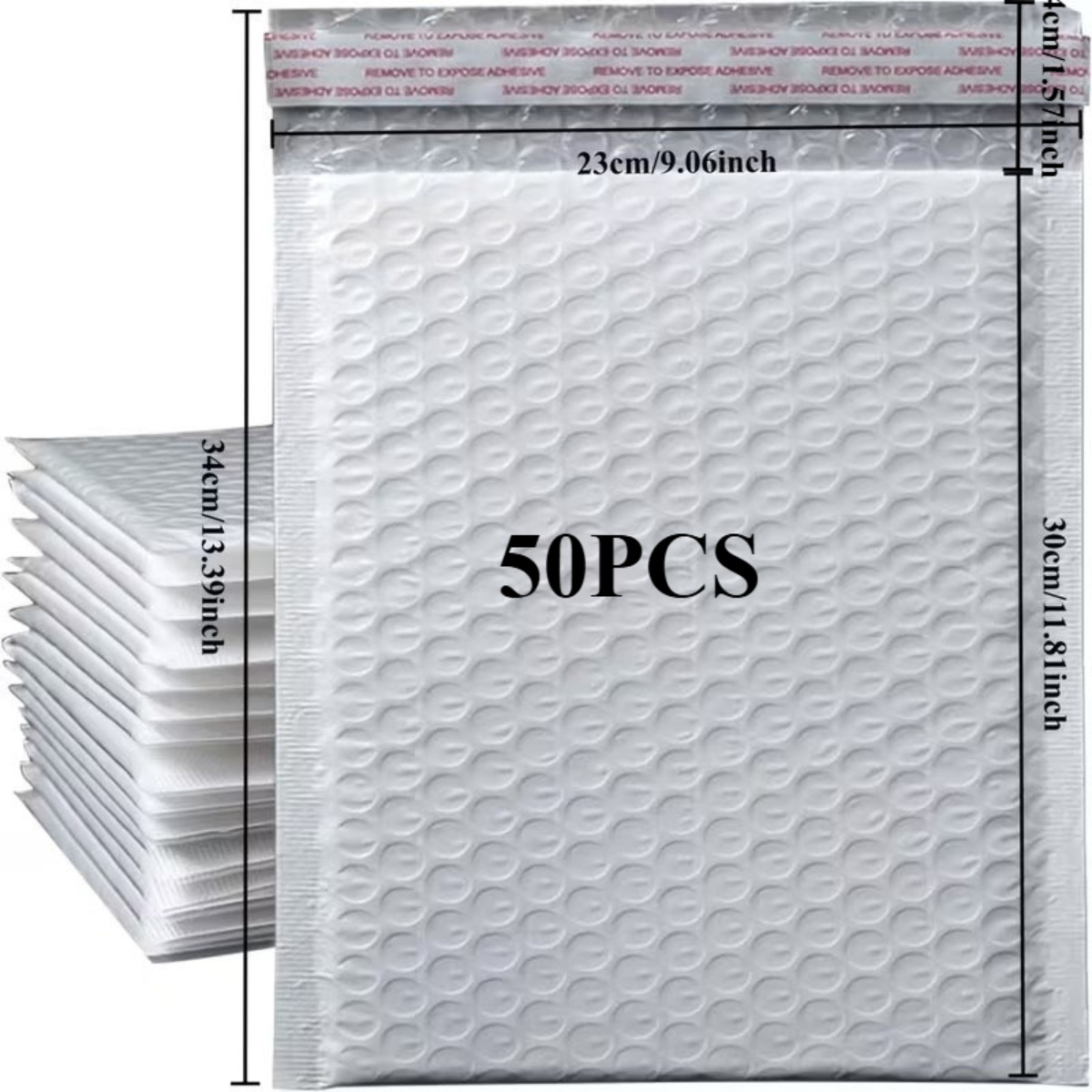 TEMU 50 Packs Of 9.06 X 13.39-inch White Durable Envelope Bags, And Shockproof Self-adhesive Lightweight Cushioning Bags, Suitable For The