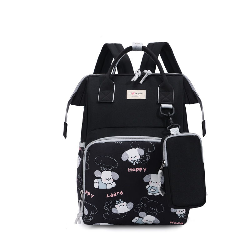 TEMU Sac à dos porte-lingettes, sac multifonctionnel de grande avec poches isothermes pour biberons et sangles pour poussette, sac de voyage léger en
