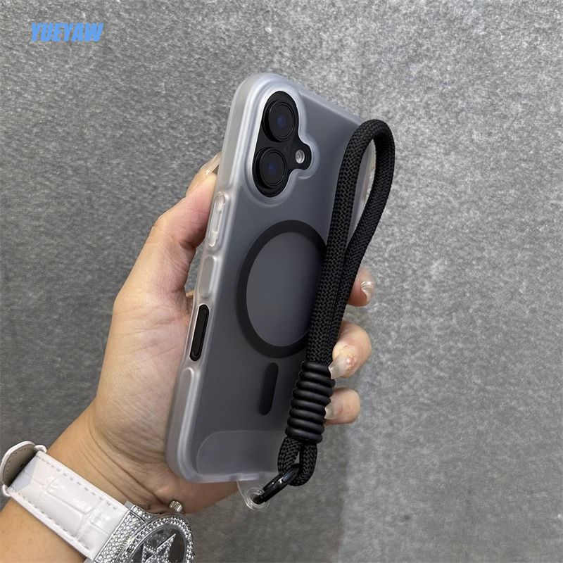 Jelly New Magnetic Suction + Rope Suitable for Apple Suitable for iPhone14/15 Mobile Phone Case 11 12 12pro 12pm 13 13P 13promax 14 14pro 14promax 14plus 15 15pro 15plus 15pm 16 16pro 16plus 16promax Mobile Phone Case