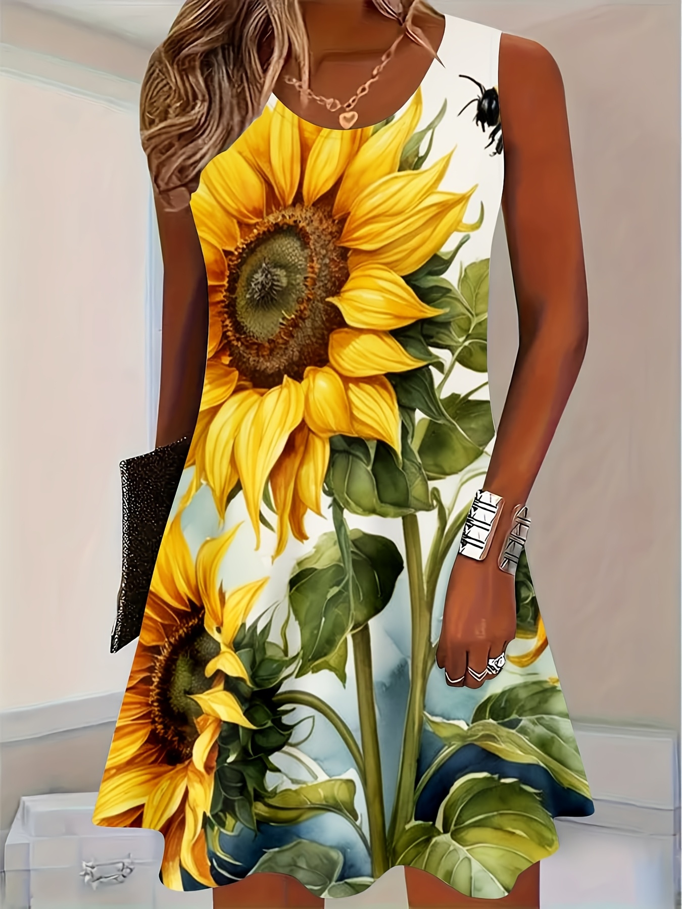 sunflower dress women sold on Temu United States