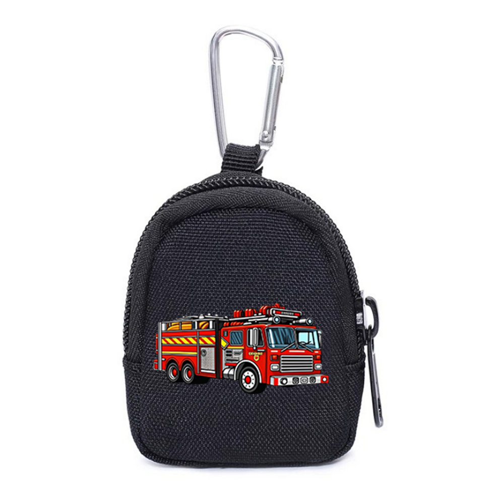 TEMU 1 stuks Rode Brandweerwagen Portemonnee met Sleutelhanger, Compacte Munt Portemonnee Organizer voor Mannen, Veilige Ritssluiting, Geometrisch