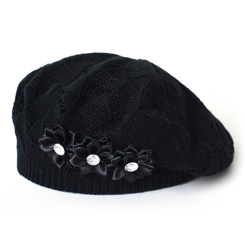 TEMU Women's Floral Beret Hat, Elegant Fashionable Hat Suitable For Daily Use