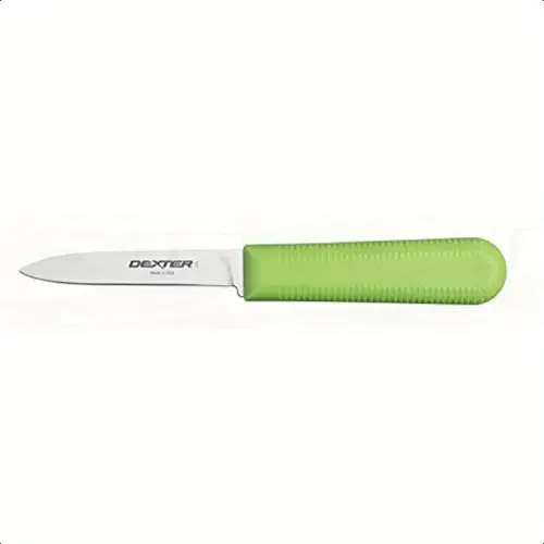 cooks style paring knife 2 nsf certified blade individually ground edge ergonomic green handle made in usa