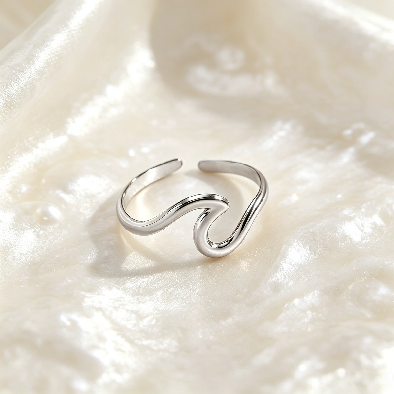 TEMU Anillo de mujer de acero inoxidable dorado de calidad con abierto, hipoalergénico, resistente a la decoloración, y versátil, elegante, un anillo