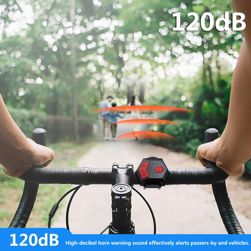 1 buc. Claxon Bicicletă Reîncărcabil | Alarmă Anti-Furt Puternică de 120db pentru Ciclism și Trotinete, Alimentare USB, Material ABS Durabil, Perfect pentru Ciclism în Aer Liber
